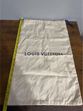 Louis Vuitton Large Drawstring Dust Bag in Cream with Blue